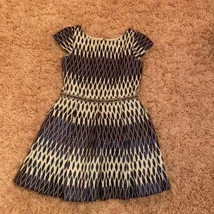 Blue and white dress